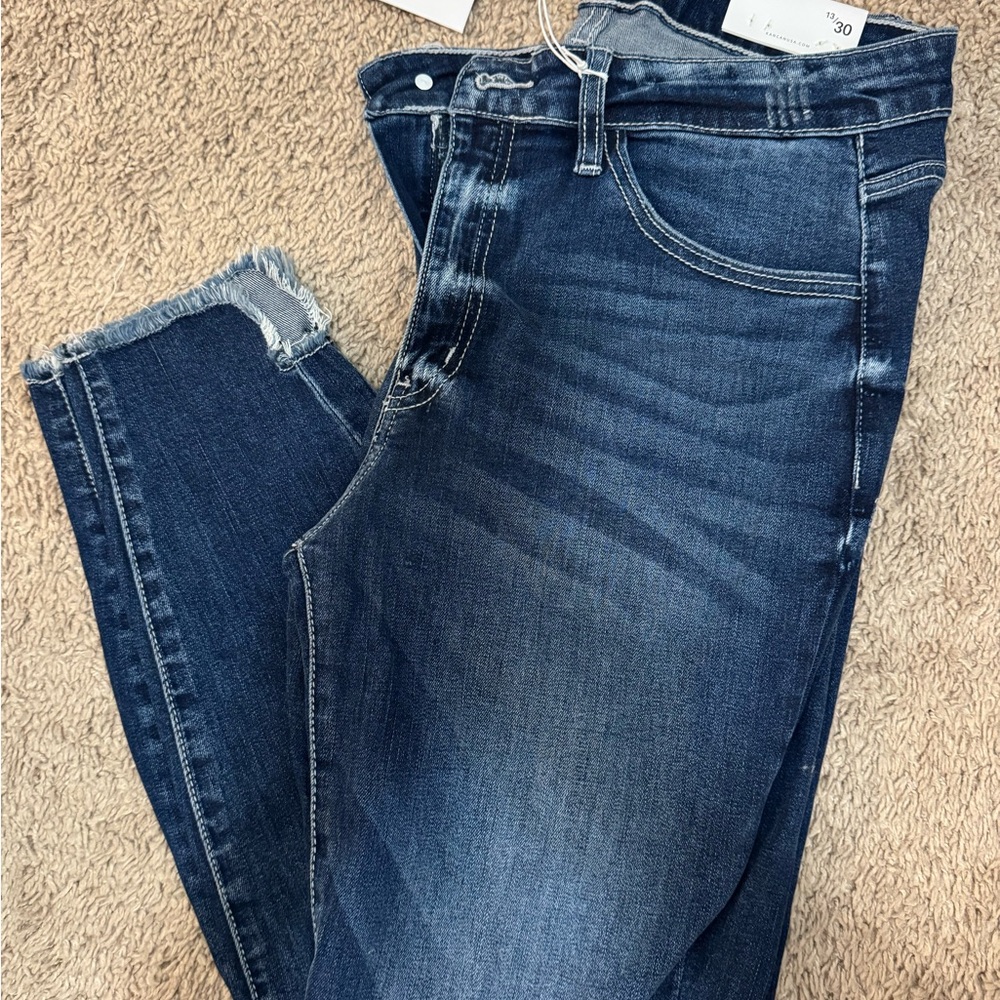 KanCan High Rise Ankle Skinny Jeans - Deep Blue